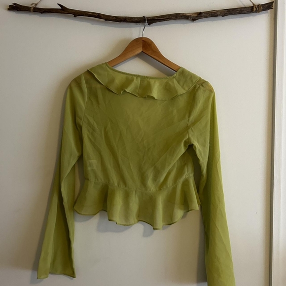 Lime Ruffle Blouse - Picture 2 of 2